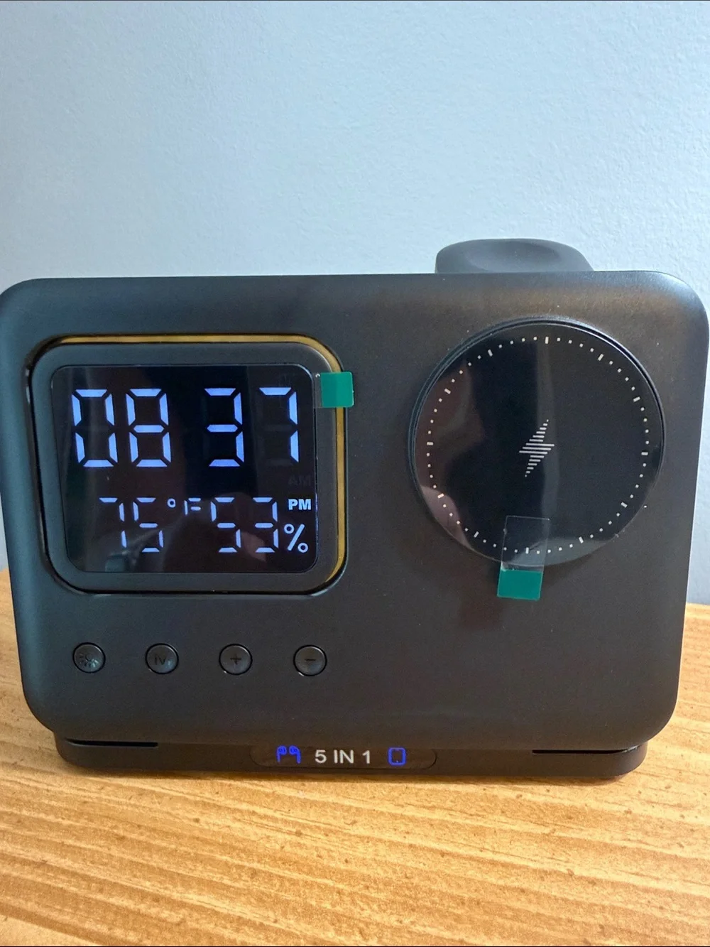 5-in-1 Clock Wireless Charger - Black